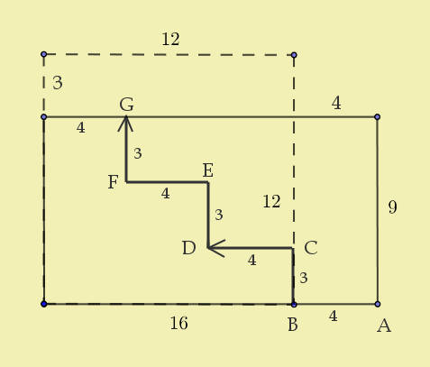 Ship carpenter's problem of plugging a square hole: Solution line of cut