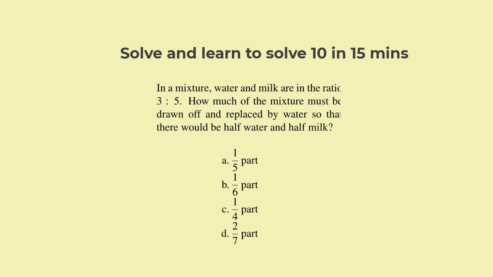 Mixture and alligation questions SSC CGL tier 2 set 24