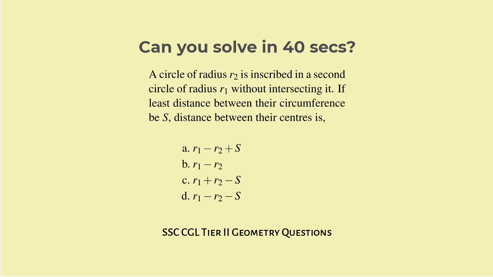 Geometry questions for SSC CGL Tier II Set 4 with answers