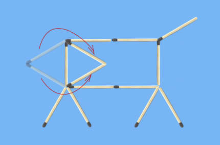 Turn around the face of the pig in 2 moves puzzle solution pig2