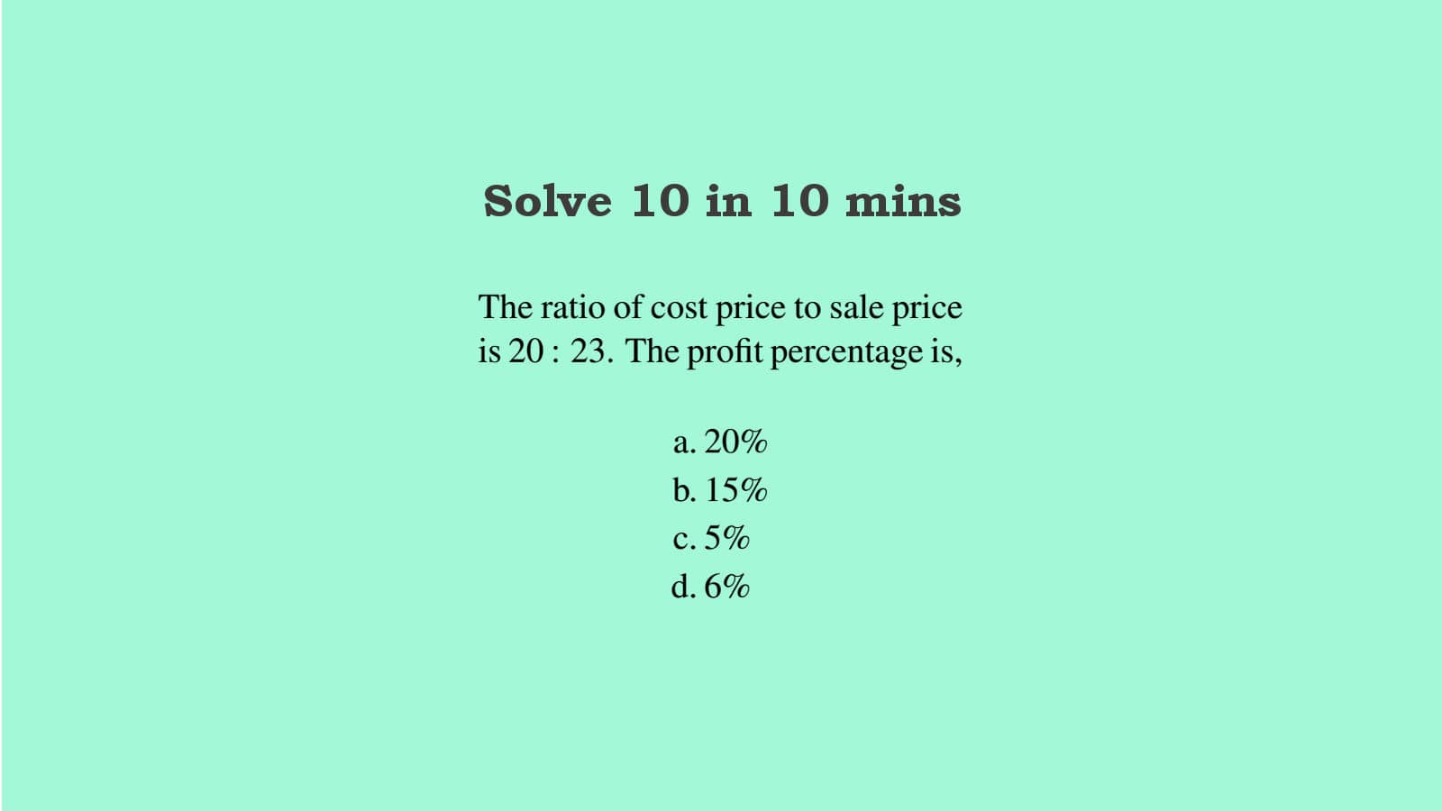 WBCS Main Level Arithmetic Question Set 1