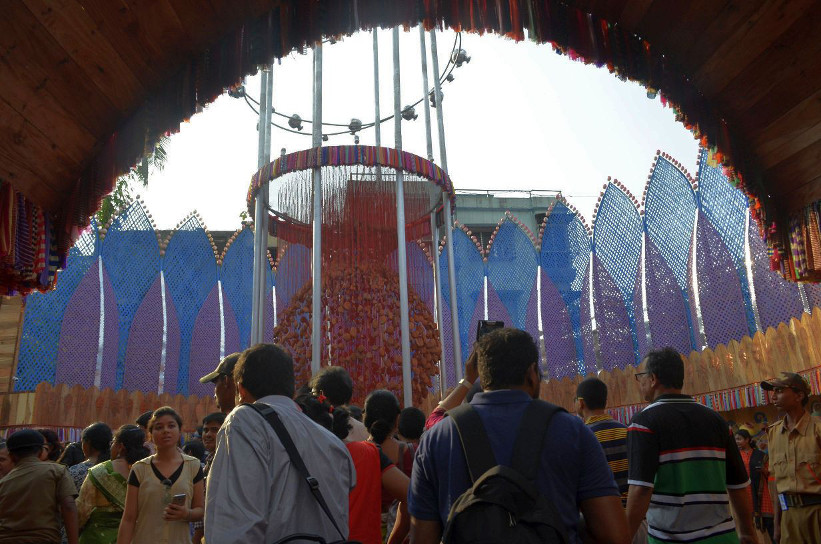 Arch at the entrance of first Puja pandal